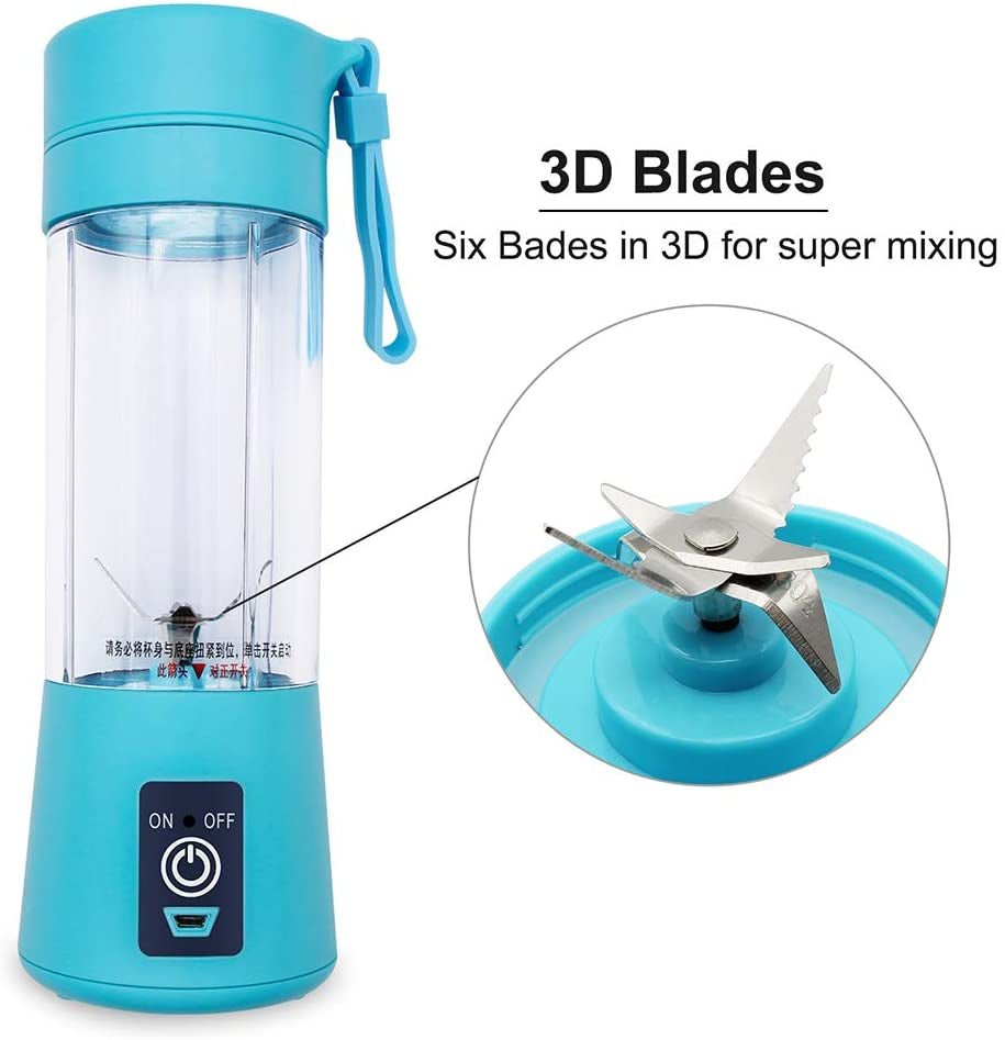Portable 6-Blade USB Rechargeable Juicer Blender