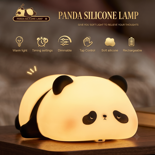 Cute Panda Soft Silicone LED Animal Bedside Lamp