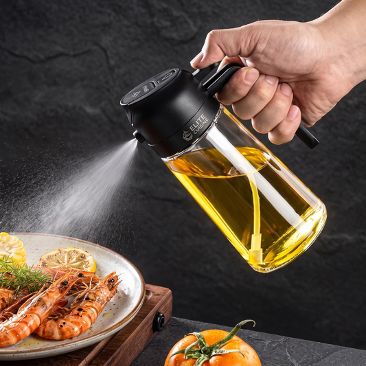 2-in-1 Glass Oil Spray Bottle & Dispenser with Pouring Spout