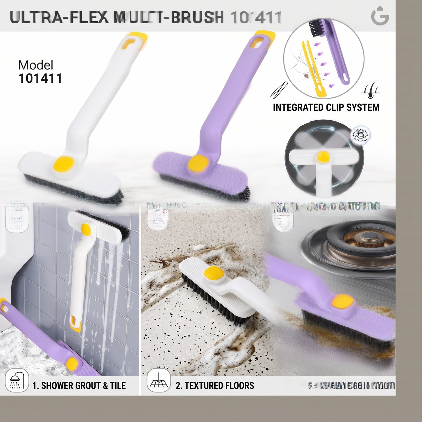 Multi-Function Rotating Crevice Cleaning Brush
