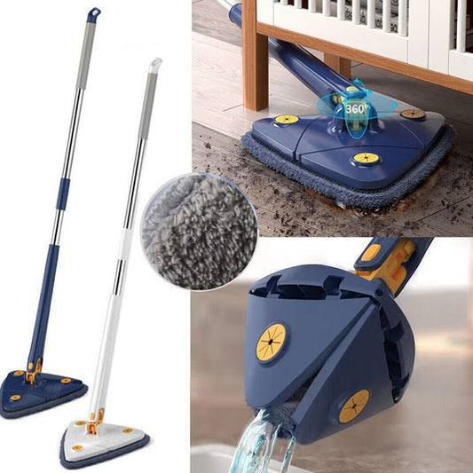 360° Twist Rotatable Triangle Mop with Long Handle Auto Squeeze